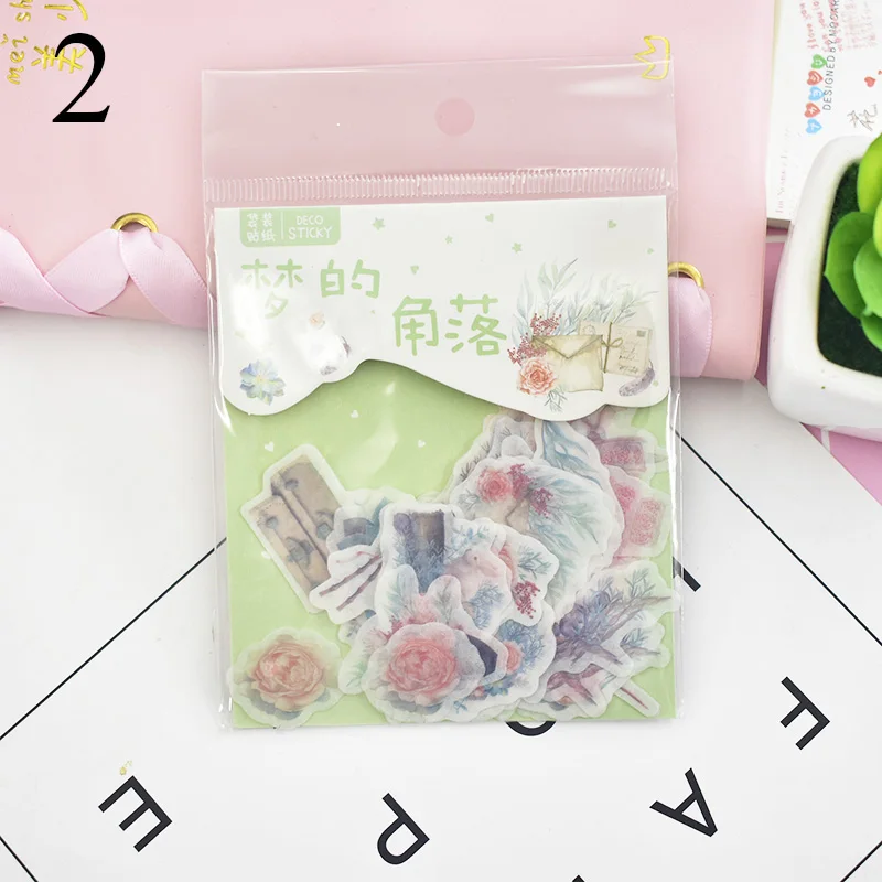 2 40 шт. милые наклейки с кошкой для пишущих принадлежностей s Kawaii Наклейки "растения" Пуля бумага для журнала наклейки для детей украшения Скрапбукинг дневник - Цвет: 2