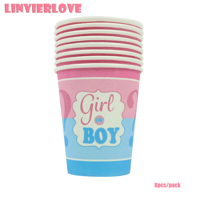 LINVIERLOVE набор одноразовой посуды для девочек и мальчиков розовый синий | Дом сад