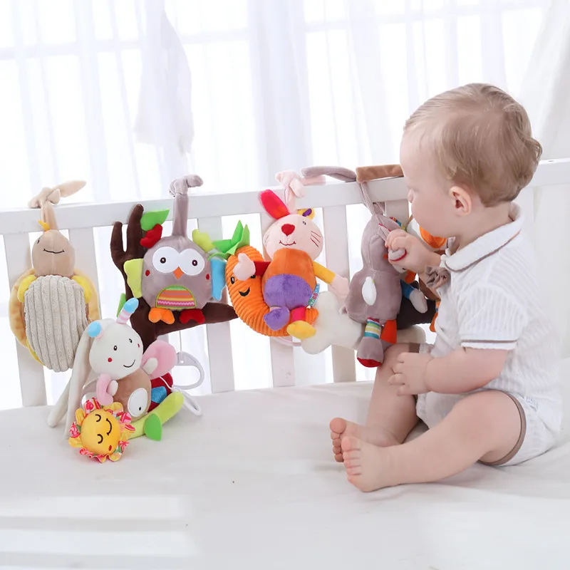 Детская плюшевая игрушка комфортная погремушка в коляску Мобильная детская