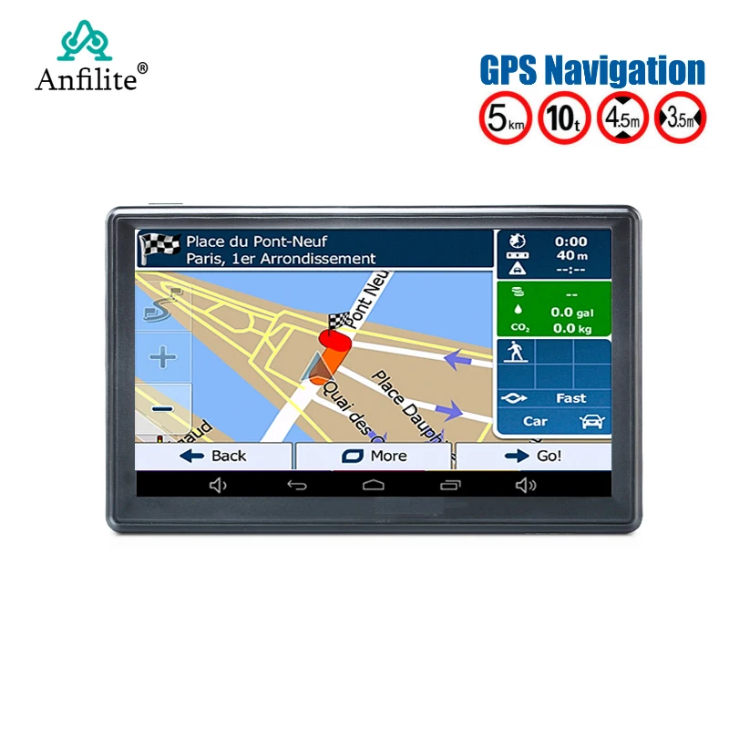 Anfilite 7 дюймов Android Gps навигация 800*480 512 M/16 GB навигатор с Wifi Fm AVIN автомобильный туристический автомобильный навигатор