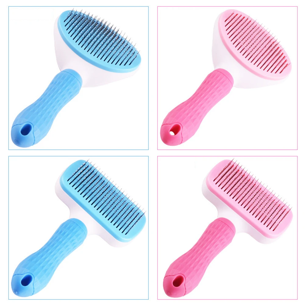 Self Cleaning Pet Dog Comb Hair Remover Shedding Cat Brush Grooming Slicker Goods | Дом и сад
