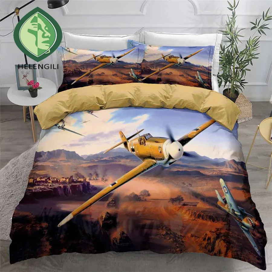 

3d-комплект постельного белья HELENGILI, пододеяльник с принтом самолета, Комплект постельного белья с наволочкой, детская кровать # FJ11
