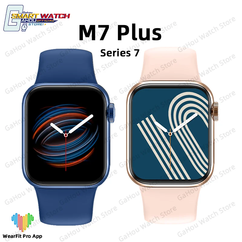 

Смарт-часы M7 Plus IWO для мужчин и женщин, Смарт-часы с трекером Fiteness 45 мм, 1,82 дюйма, HD, сенсорный экран, часы с беспроводной зарядкой