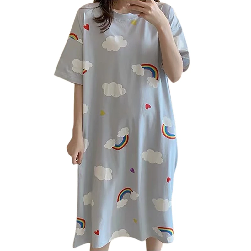 

Summer New Styles Ladies Sweet And Cute Cloth Bag Nightdress Large Size Loose Casual Home Wear Women's Dress
