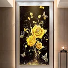 Набор для алмазной вышивки сделай сам, картина из квадратных страз с изображением золота, розы, цветов, 5d, FF3728