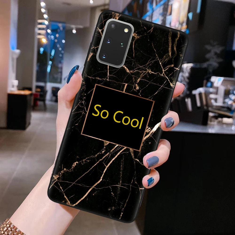 Чехол-накладка для Samsung S8 S9 S10 S20 Plus Ultra S10E A51 A71 A50 из ТПУ с мраморным узором |