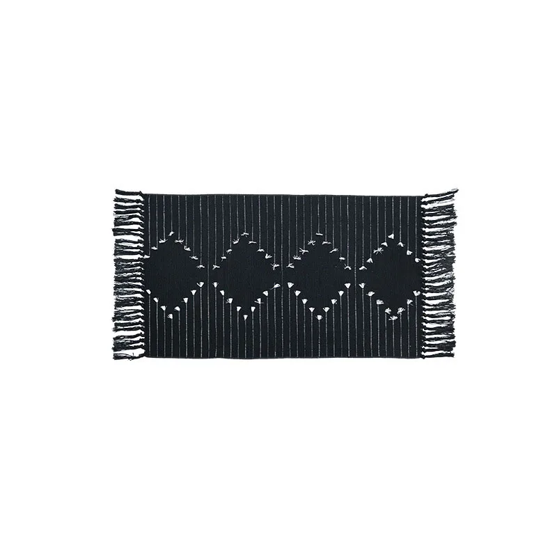 

Домашние коврики, вырезанные цветы, ковер с бахромой, для кухни, спальни, универсальные декоративные коврики, однотонный ковер