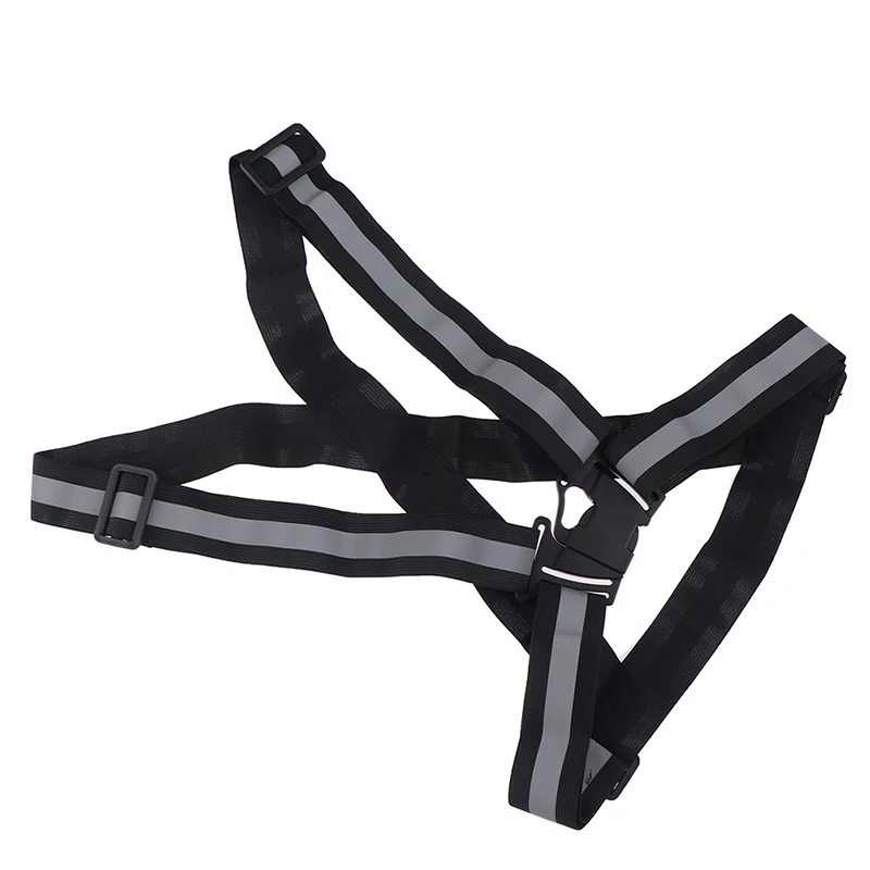 

1pc Safety Adjustable Safety Reflective Visibility Striped Vest Jacket Highlight For Night Riding Cycling Sports