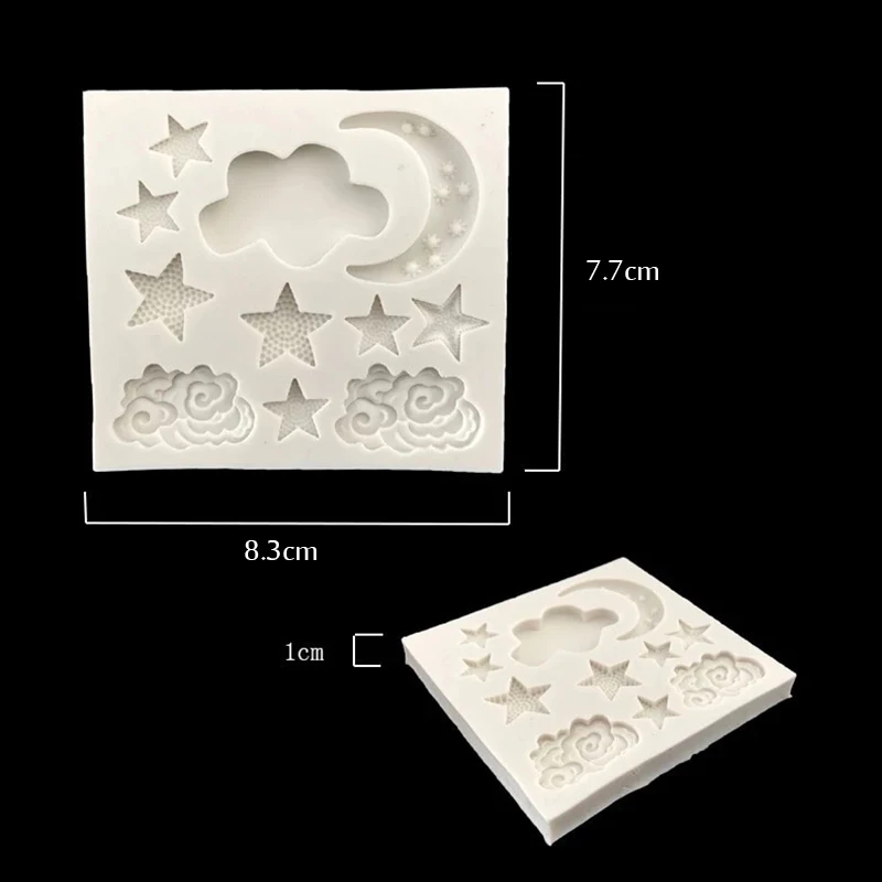 

Star Moon Shape Silicone DIY Fondant Cake Mold White Cute Gummy Chocolate Molds Baking Appliance Kitchen Cake Mould Accessories