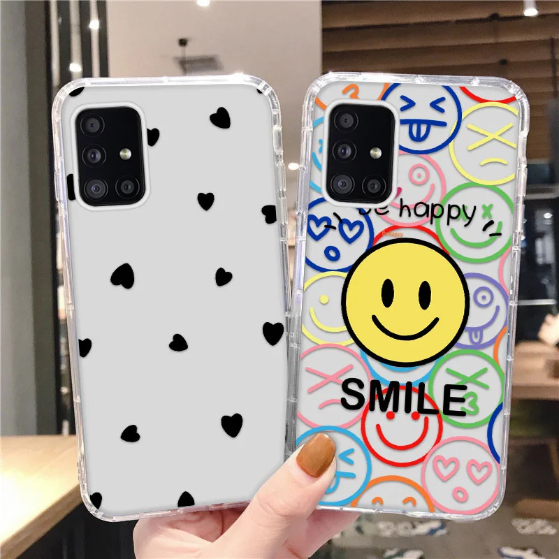 

Cartoon Smiley Case for Samsung Galaxy S20 S30 S10 Ultra Plus Anti Knock Case for Galaxy A21S A51 A71 A20 A30 Silicone Cover