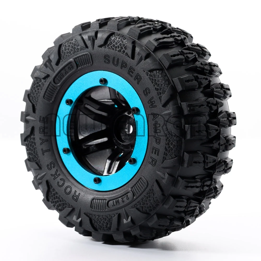 

NEW ENRON 4Pcs 2.2" Beadlock Wheel Rim & 120mm Tyre Tires For RC 1/10 Rock Crawler TRX-4 KM2 90046 90047 Axial SCX10 YETI RR10