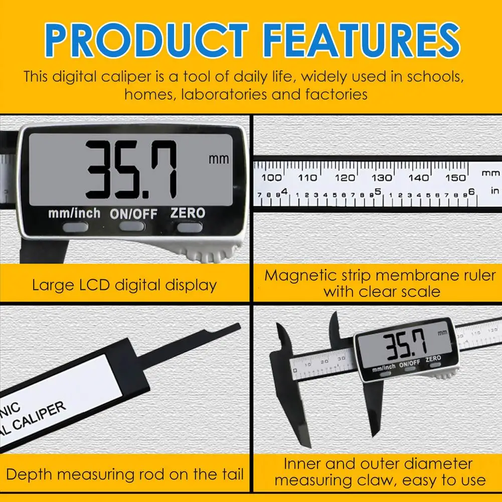 Штангенциркуль цифровой с ЖК дисплеем 6 дюймов|Штангенциркули| |