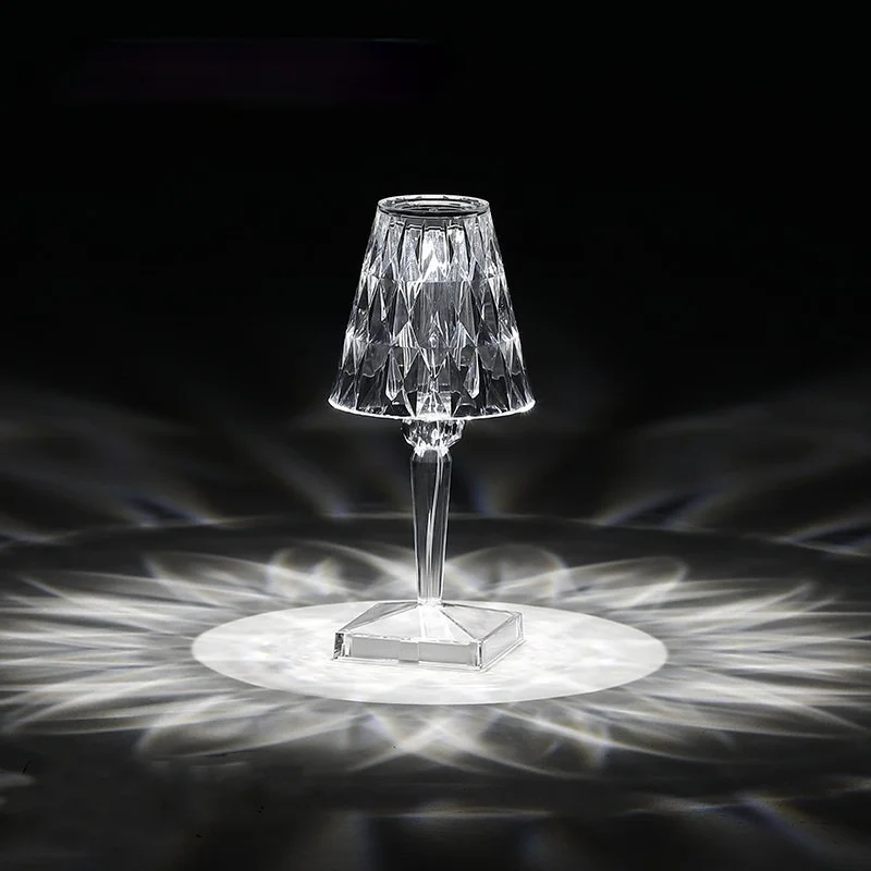 

Italy Kartell Ambience Light Nightlight Bedroom Bedside USB Charging Portable Wireless Crystal Diamond Desk Lamp Room Decor
