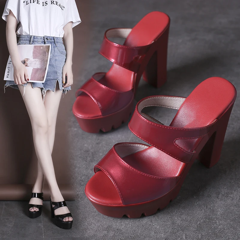 

Сандалии женские на толстом каблуке, Нескользящие, на платформе, водонепроницаемые, однослойные, с вырезами, обувь для улицы, sh