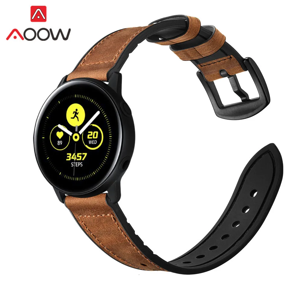20 мм кожаный силиконовый спортивный ремешок для samsung gear S2 Classic Galaxy Watch Active 42 мм сменный Браслет