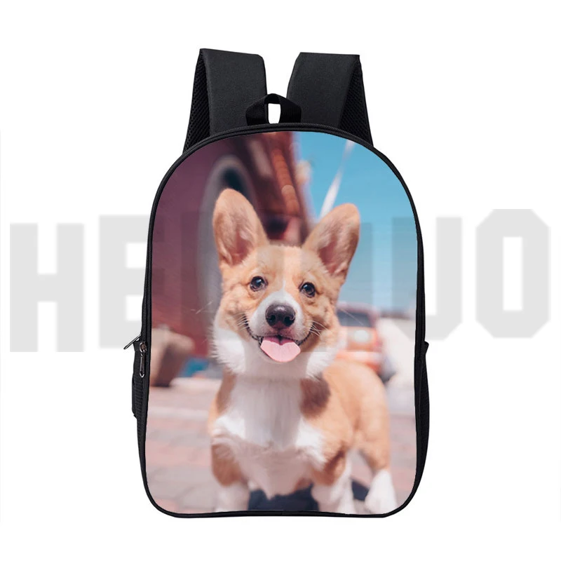 

3D Print Pet Dog Welsh Corgi Pembroke Backpack Cute Korgi Travelbags Women Children Kawaii Bookbag Cartoon Cosplay School Bags
