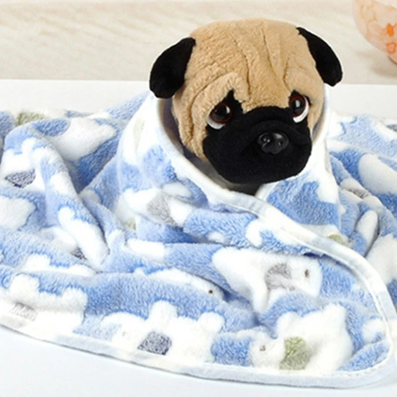 Коврик для животных мягкое теплое одеяло из кораллового флиса с принтом питомцев