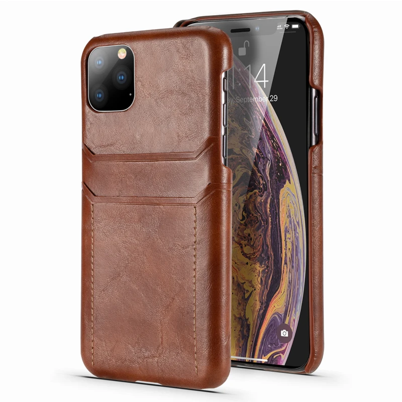 Чехол для iPhone11 Pro задняя крышка телефона iPhone 11 кожаный чехол с отделением карт
