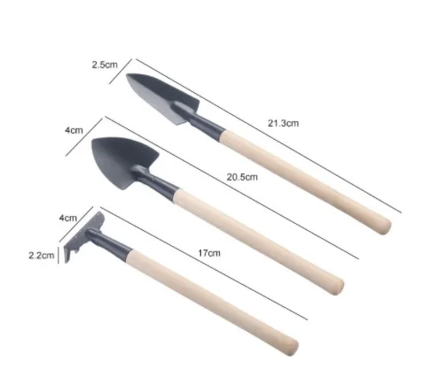 

clown 3 Pcs/set Mini Spade Shovel Harrow Flowerpot Tools Potted Plants Maintenance Wooden Handle Plant Soil Shovels Gardening