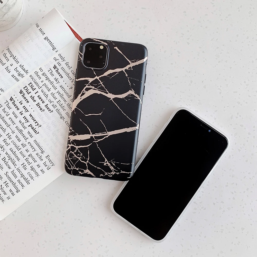 Модный золотой мраморный чехол для телефона IPhone 11 2019 задняя крышка мягкий