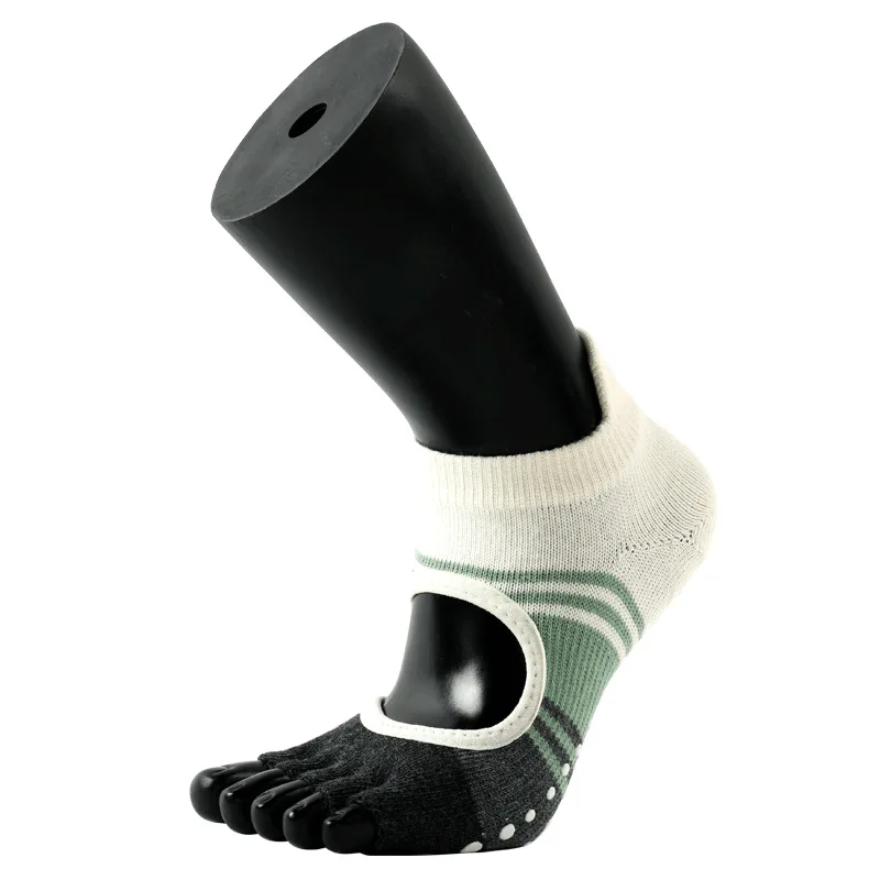 Five Fingers Split Toe Yoga Socks 8 Pairs Per Set Fitness Floor Socks Pilates Professional Non-slip Dance Halter Socks