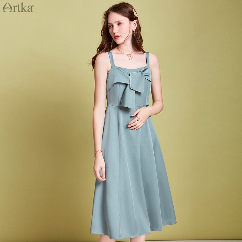 Женское шифоновое платье без рукавов ARTKA элегантное однотонное длинное с высокой