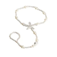 1pcs2pcs vintage imitation pearls anklet women bohemia foot beads boho ankle bracelet toe beach jewelry fashion