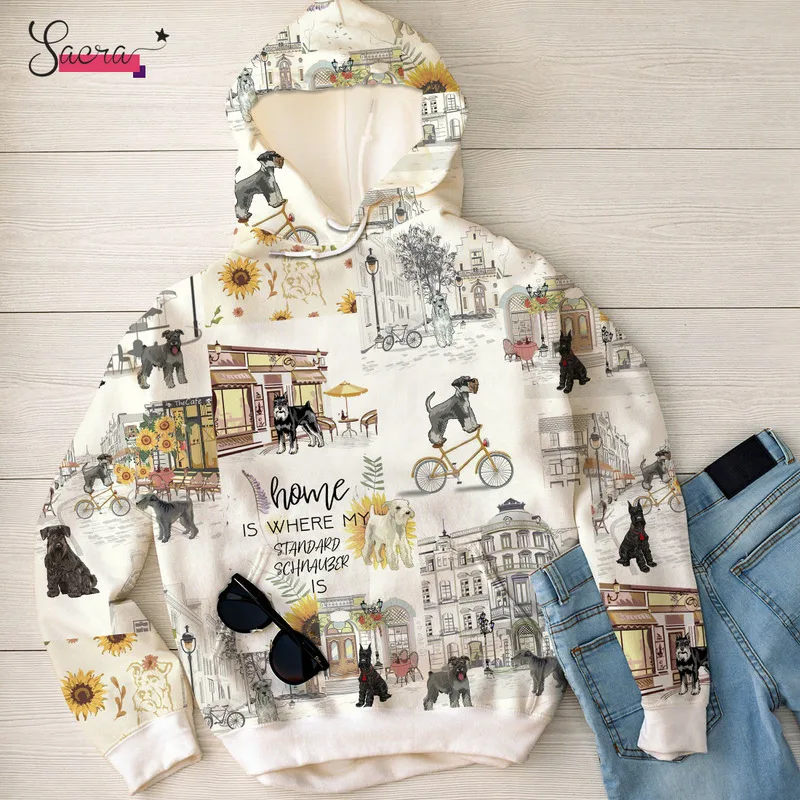

Hot Sale Men Clothing Usa Size Oversized Hoodie Anime Printing Dog Hooded Long Sleeve Streetwear
