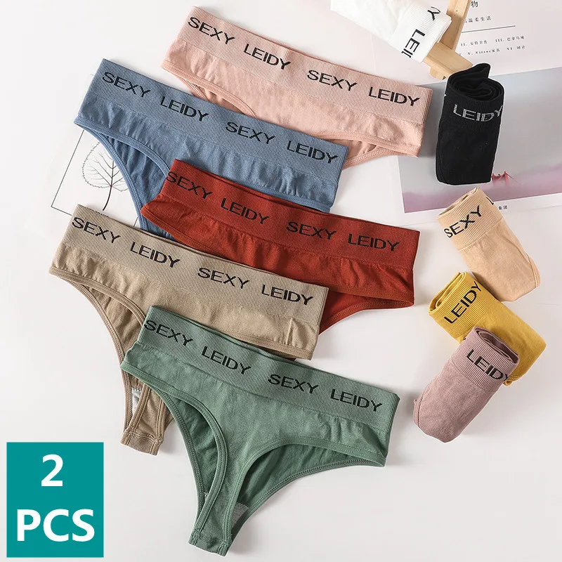 

2PCS Seamless Panties Women G-String Bodyshaper Highwaist Pantys Letter Underwear Female Underpants Lingerie Sports Sexy Thongs