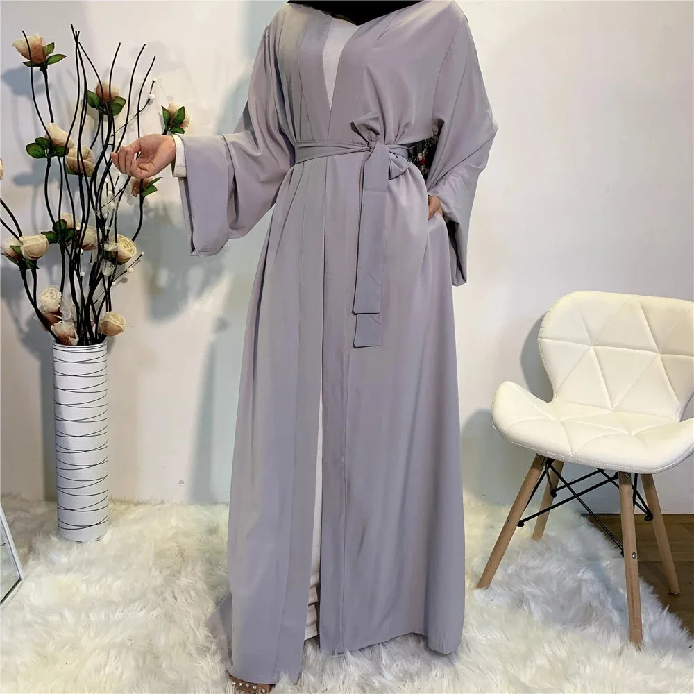 Plain Open Kaftan Dubai Abaya Turkey Kimono Cardigan Robe Muslim Hijab Dress Ramadan Abayas For Women Caftan Islamic Clothing