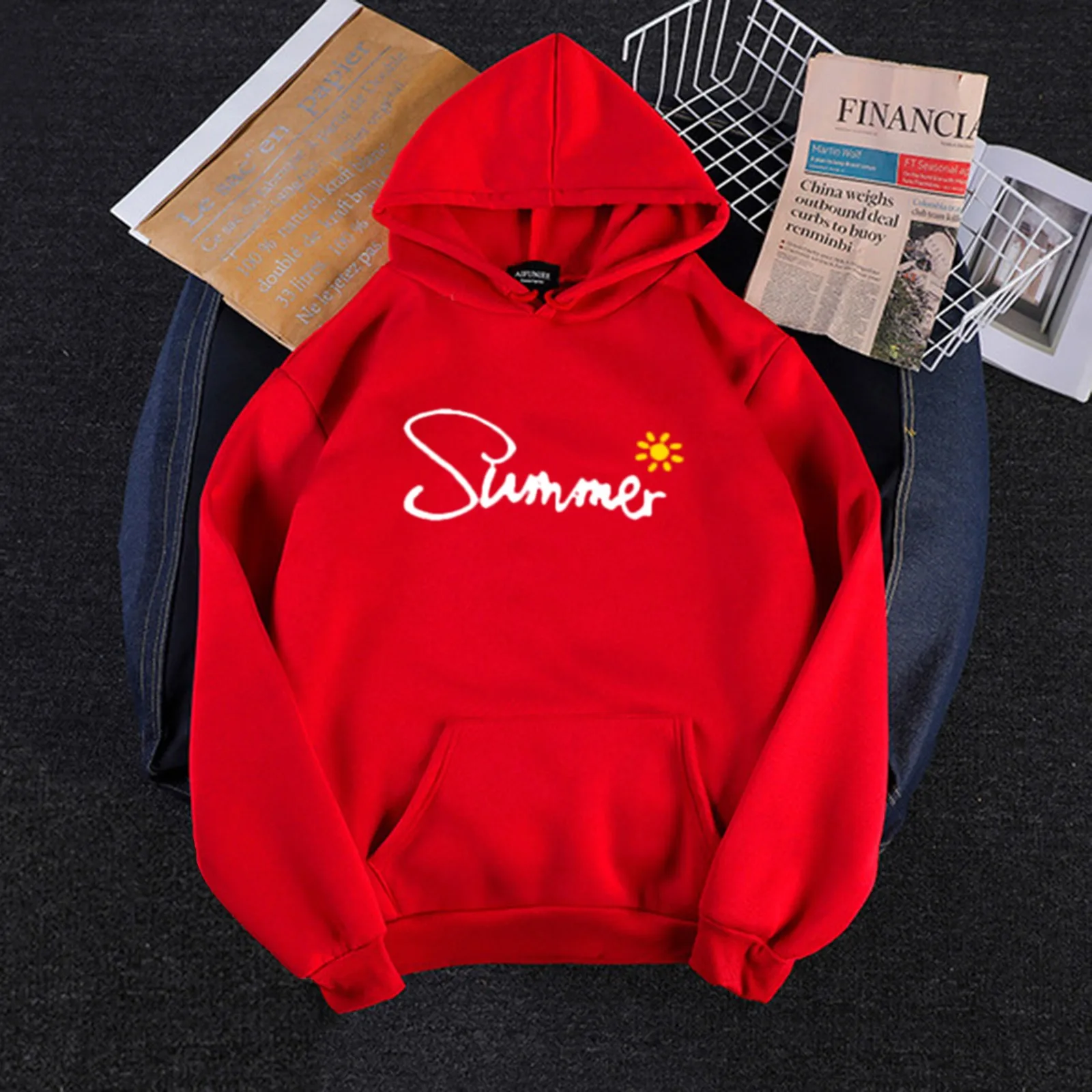 Sweatshirt For Women Print Autumn Korean Style Fashion Hoodies Kawaii Oversized Hooded Long Sleeve Summer Printed Pullover Tops