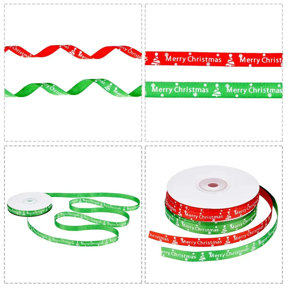 22 метра Рождественская лента Напечатанная С Рождеством для подарочной упаковки