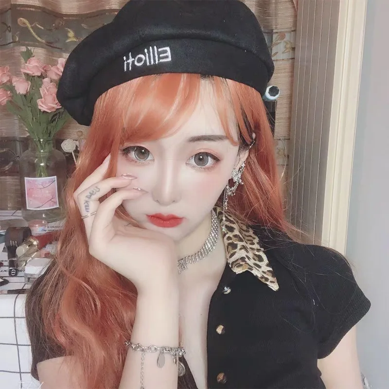 Лидер продаж 2020 женская воздушная челка длинные вьющиеся волосы шерстяной головной убор с механизмом