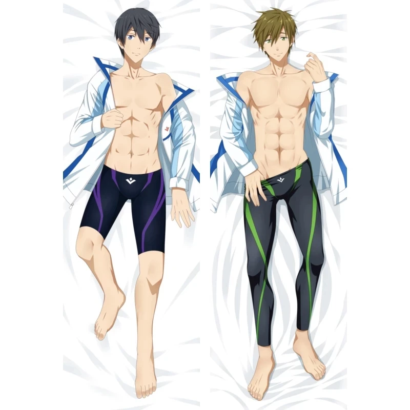 

Free! Nanase Haruka Tachibana Makoto Anime BL Male Pillow Cover Hugging Body Otaku Dakimakura Otaku Bedding Throw Pillow Case