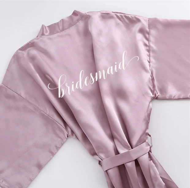bridesmaid Новинка; изящные прекрасные сиреневый халат невесты Атласный халат для женщин получения замужем Невеста курица вечерние сестры sqaud мать свадебная одежда для невесты - Цвет: bridesmaid