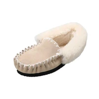 winter warm leather and wool home shoes comfortable fur lined womens shoes