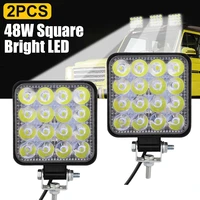 2pcs 48w square bright led spotlight work light car suv truck driving fog lamp for car repairing camping hiking backpacking
