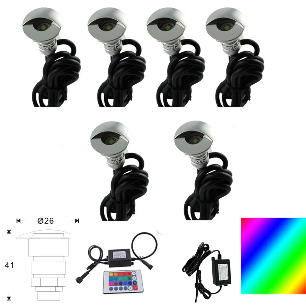 

Встраиваемый светодиодный палубный светильник, IP65, водонепроницаемое уличное освещение для двора, сада, коридора, лестницы, патио, 12 В посто...