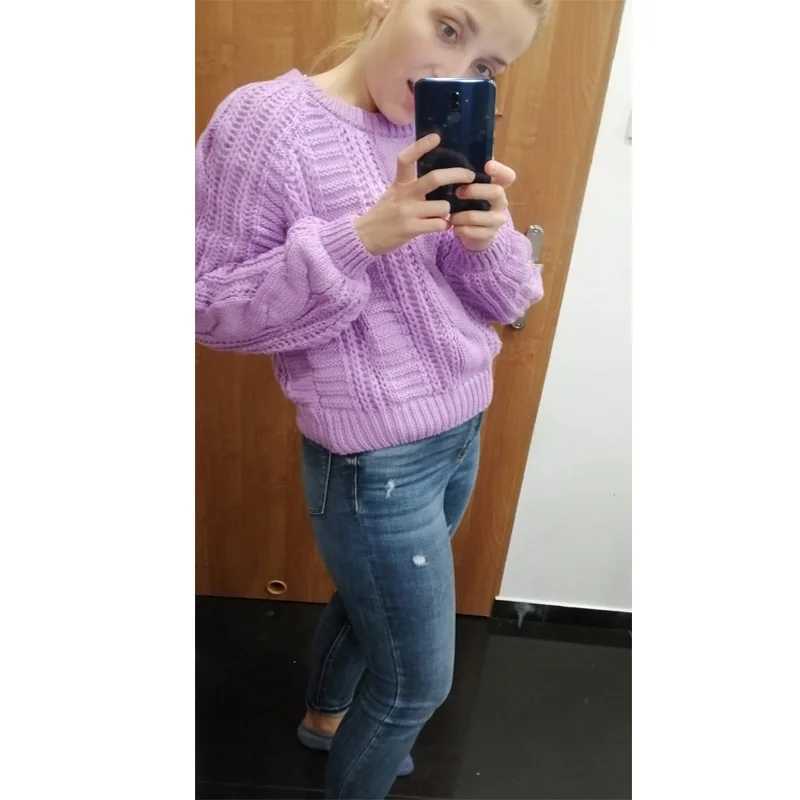 Женский свитер с круглым вырезом 2019 желтый женский джемпер карамельного цвета