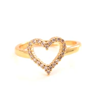 adjustable gold color cz love heart rings for women trendy african arab ring middle east jewelry charm party wedding gift