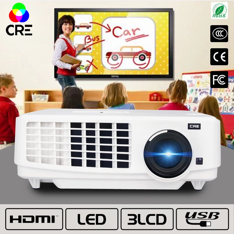 3LED домашний проектор с поддержкой Wifi 1080p школьный бизнес Android Смарт 3LCD проектор
