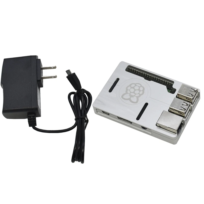 3 в 1 для Raspberry Pi 3 Model B+(плюс)+ ЧПУ Алюминий чехол с выходом 5V 2.5A Мощность адаптер Наборы штепсельная вилка стандарта США