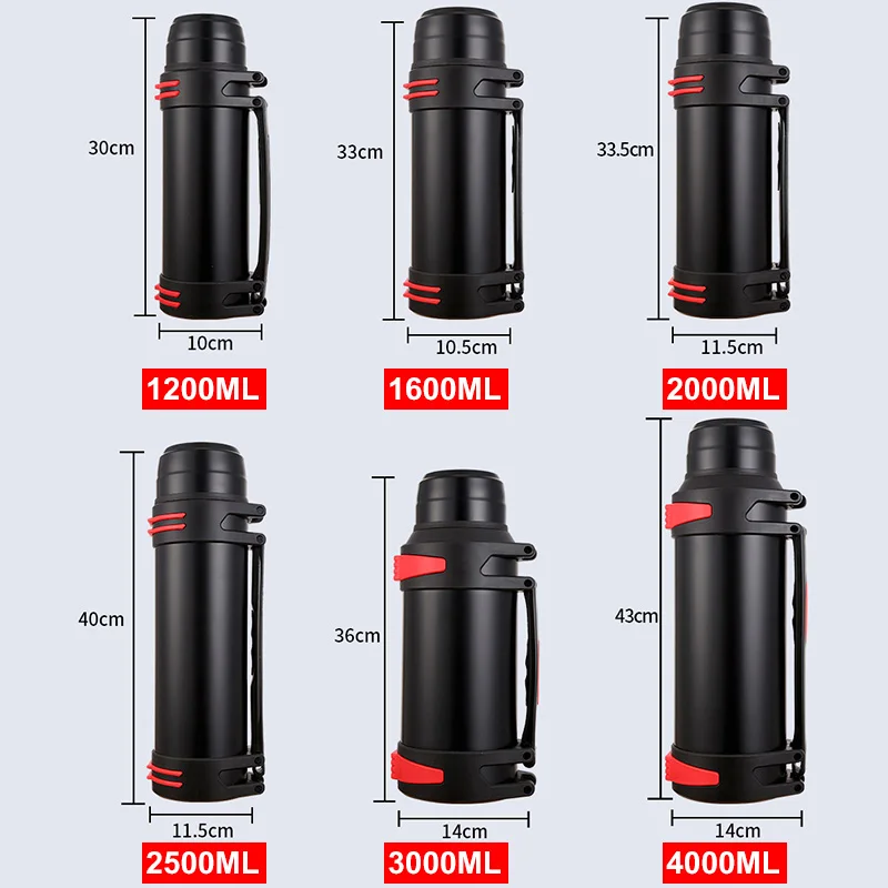

5 Colors 1200-5200ML Stainless Steel Thermos Bottle Vacuum Flasks Water Bottle Insulated Water Bottle Cup With Strap