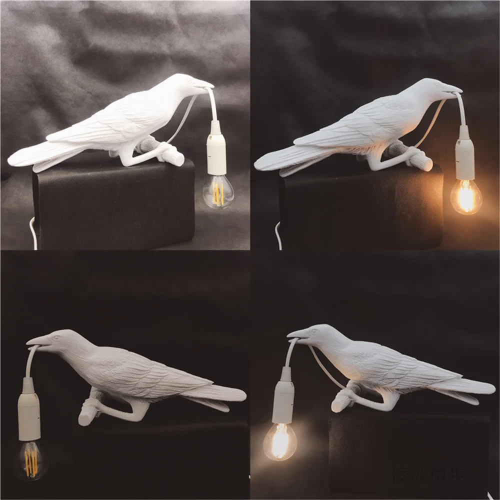 

Resin Lucky Bird Table Lamp Led Desk Lamp Wall Light Fixtures Nordic Seletti Aisle Bedside Living Room Deco Indoor Night Lights
