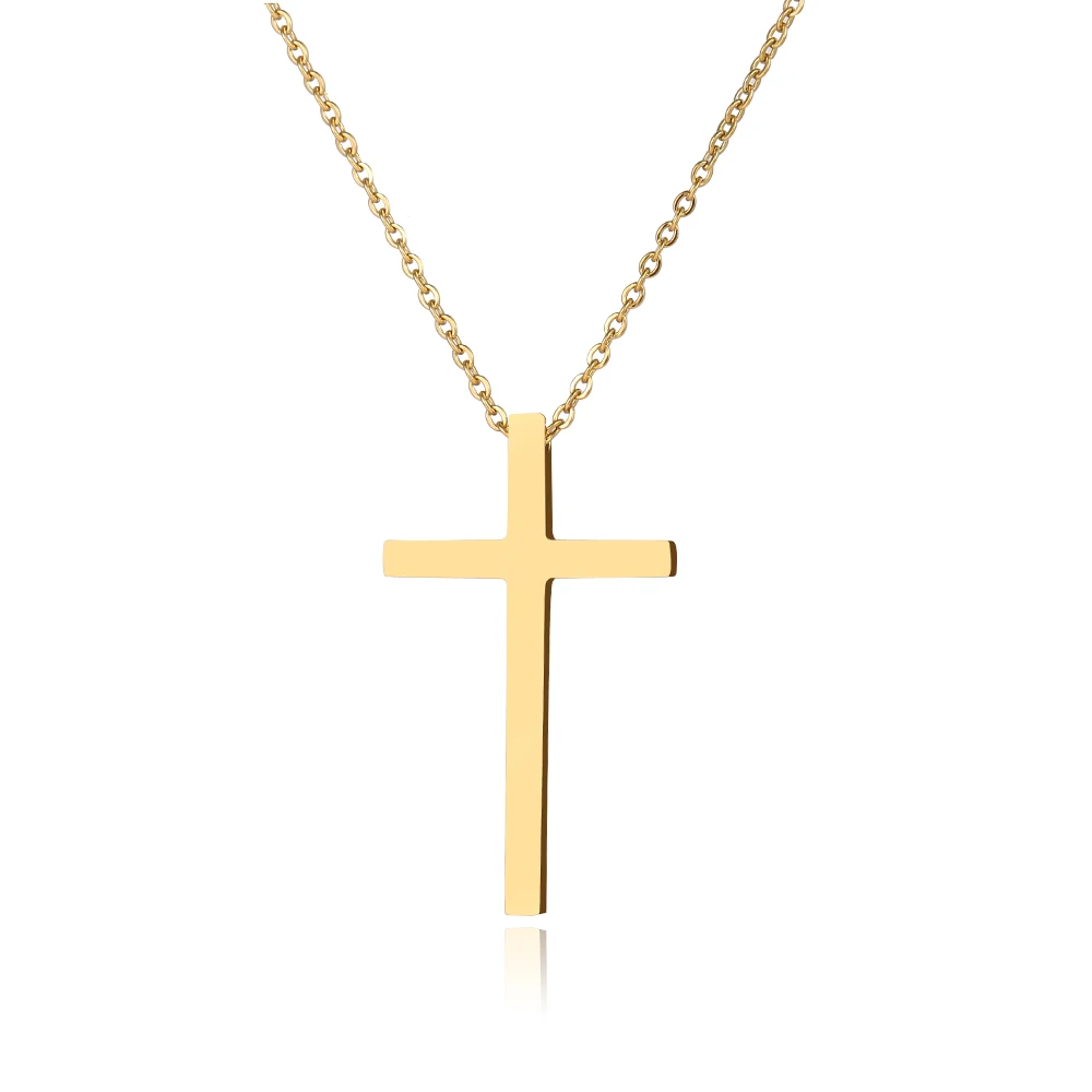 Ожерелье из нержавеющей стали классический крест Иисуса модное большое Стильное