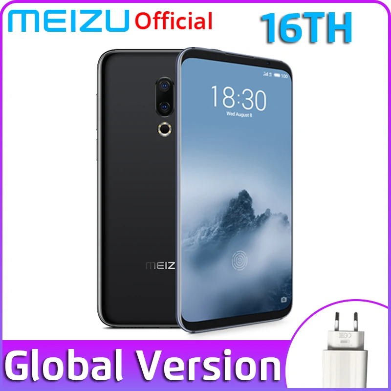 Meizu 16th 8 Гб Оперативная память 128 Гб Встроенная память 16 Ом, глобальная версия, мобильный телефон Snapdragon 845 Octa Core 6," 2160x1080 P Экран