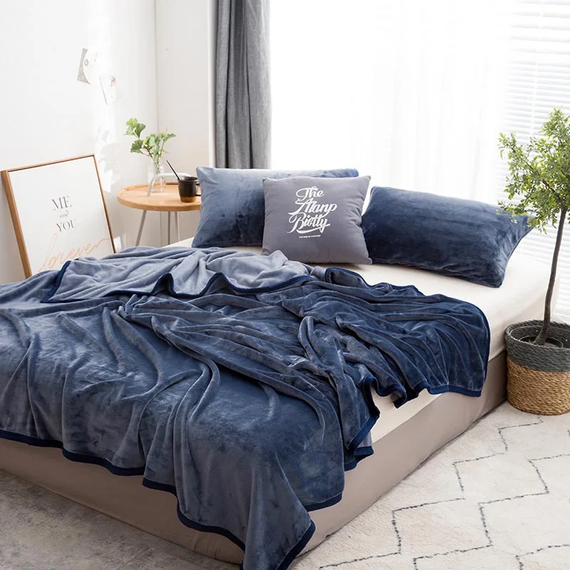 Коралловое Флисовое одеяло для кровати теплое Фланелевое покрывало на диван