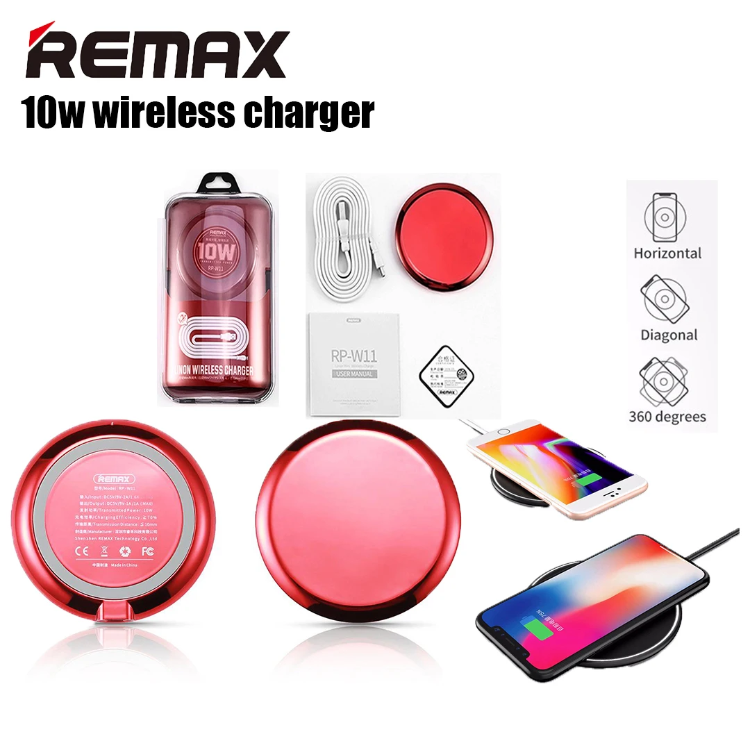 

Remax 10W Wireless Charger for iPhone 13 12 Pro Max Xs Induction Fast Wireless Charging Pad for Samsung Xiaomi mi 10 HuaWei