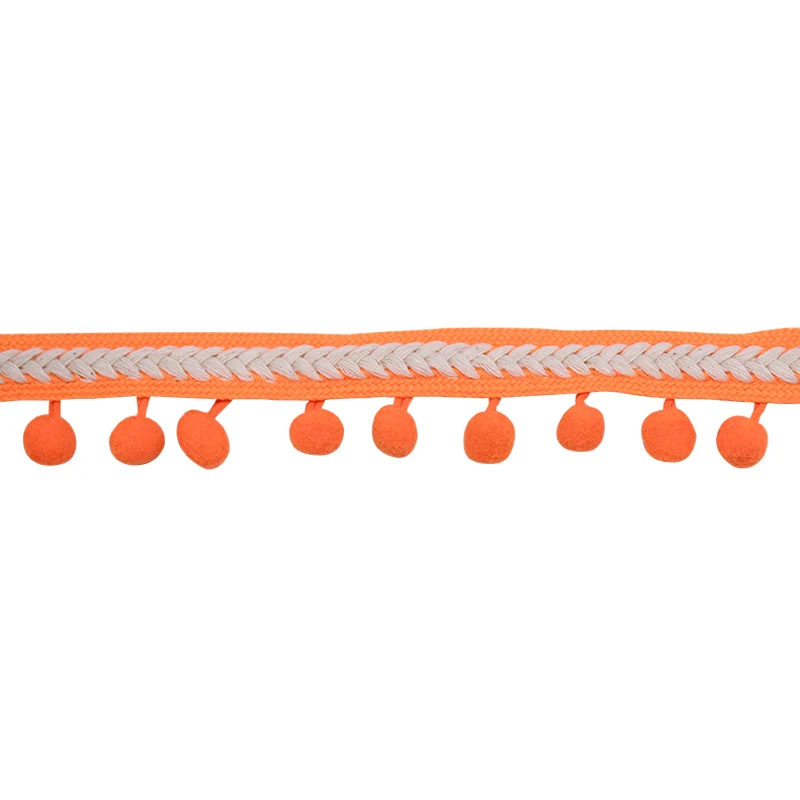 Lace Fabric 3Yards 1.3cm Tassel Ball Fringe Ribbons DIY Material Apparel Sewing Accessories Pompom Trim Pom Pom Home Decorations