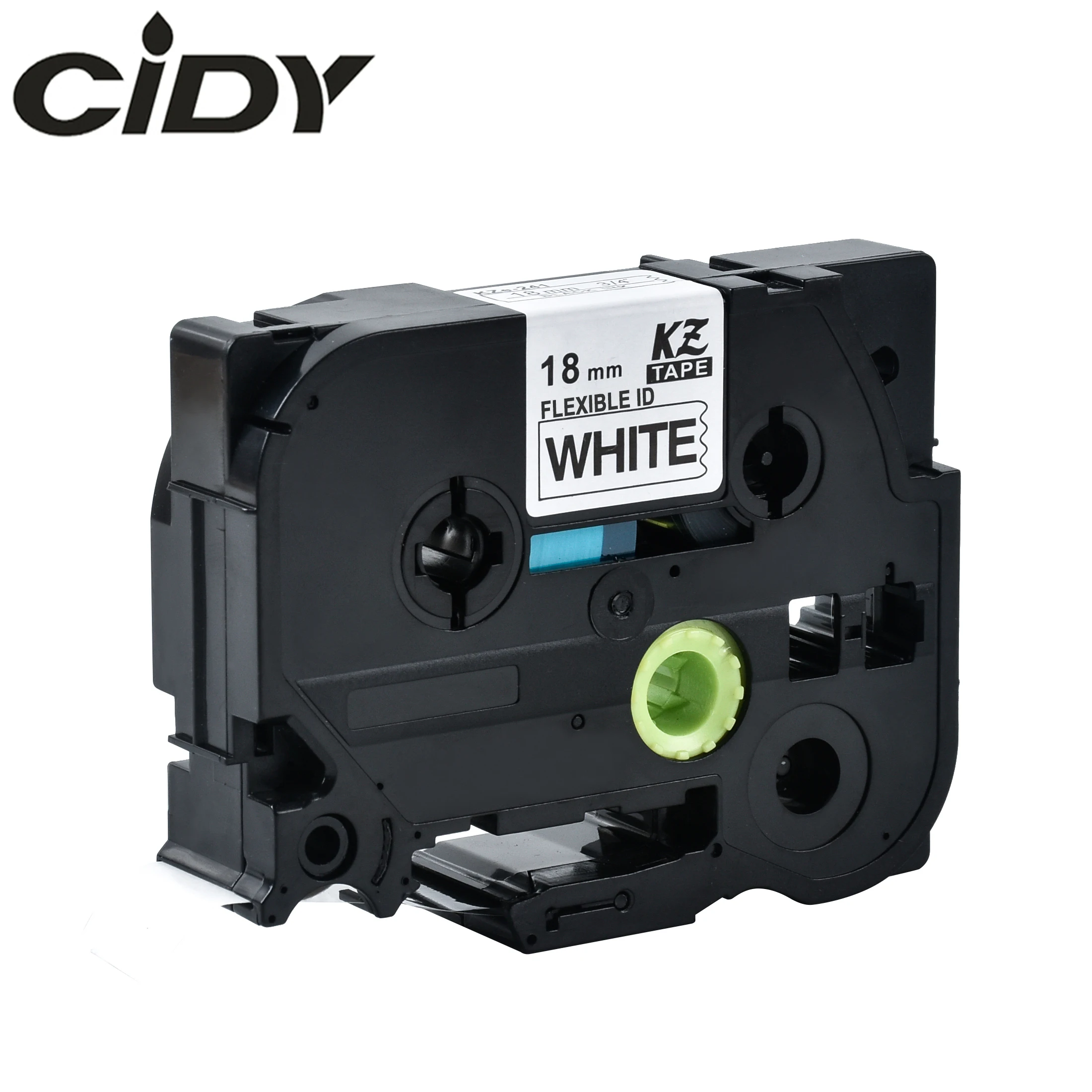 CIDY Tze FX241 гибкая этикетка черного и белого цветов совместимая с P touch 18 мм tze tz
